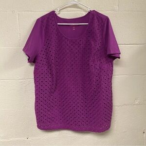 Woman Within Embellished Short Sleeve Shirt Size 1X
